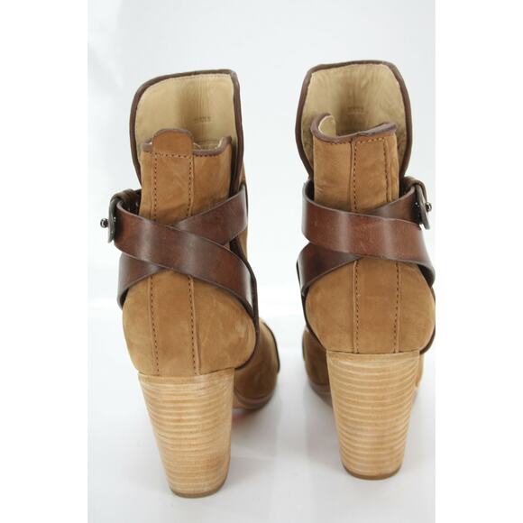 Rag & Bone Brown Suede Kinsey Cap Toe Ankle Boots Size 35 New Heels Women's Sz - Picture 10 of 12